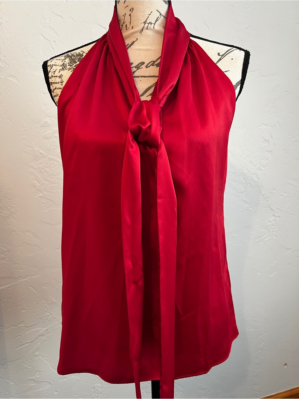 Banana Republic Red Tie-Neck Top